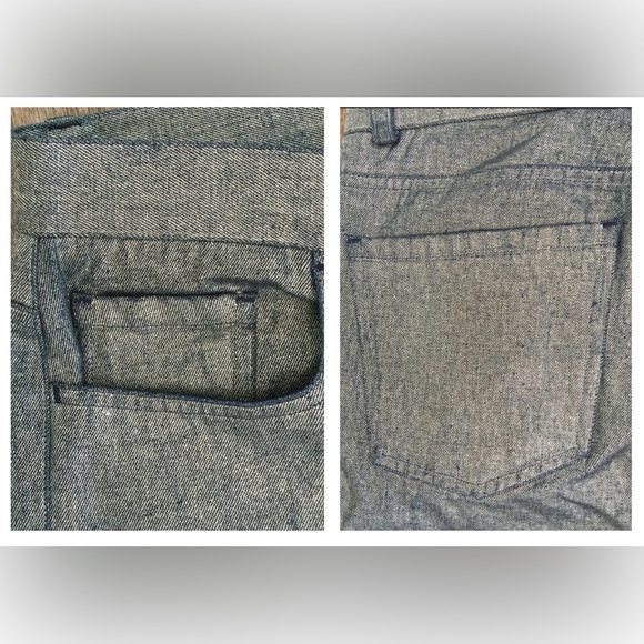 womens DKNY silver metallic denim jeans / pants with trim embellished hem sz 8 - Picture 4 of 4